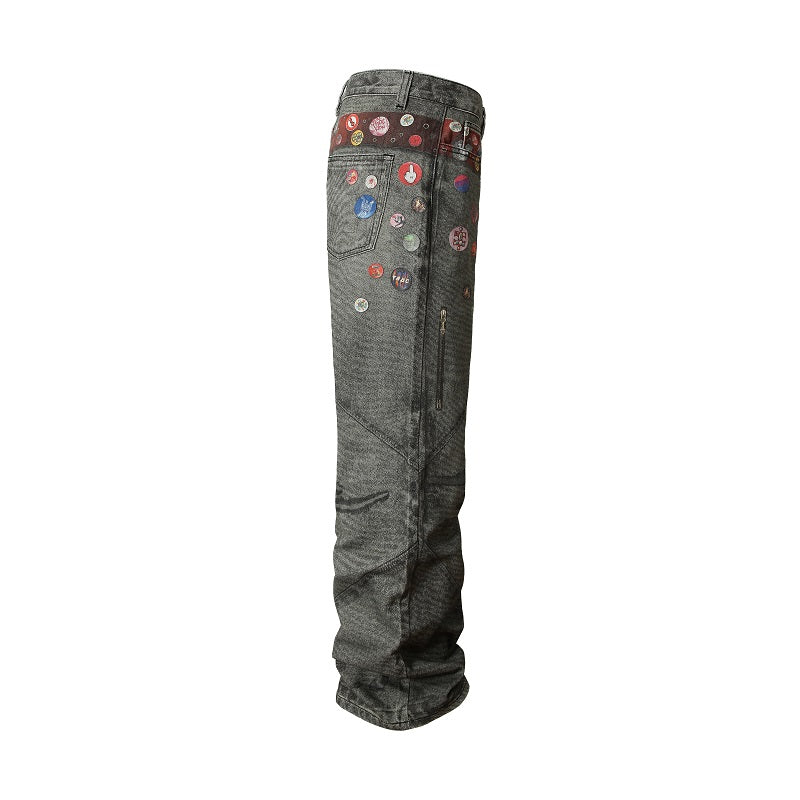 YADcrew | Easter Egg LOGO Detail 3D Printed Jeans - PSYLOS 1, YADcrew | Easter Egg LOGO Detail 3D Printed Jeans, Pants, YADcrew•JAPAN, PSYLOS 1